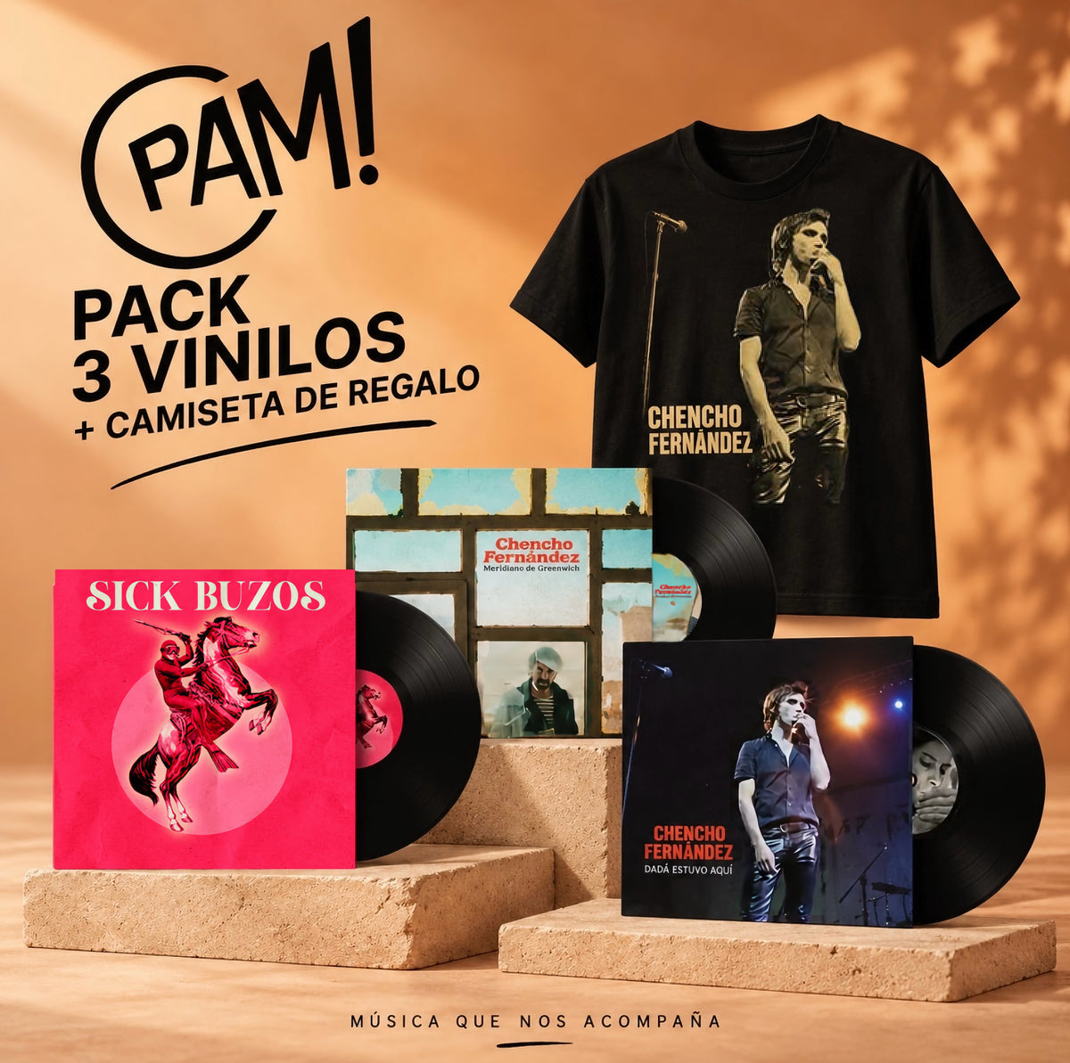 3 Vinilos y regalo de camiseta